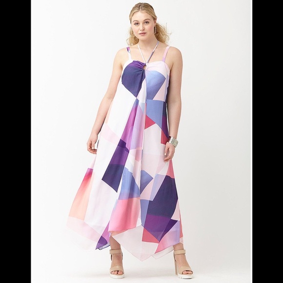 🆕NEW! 6th & Lane Handkerchief Hem Maxi Dress - Picture 1 of 3